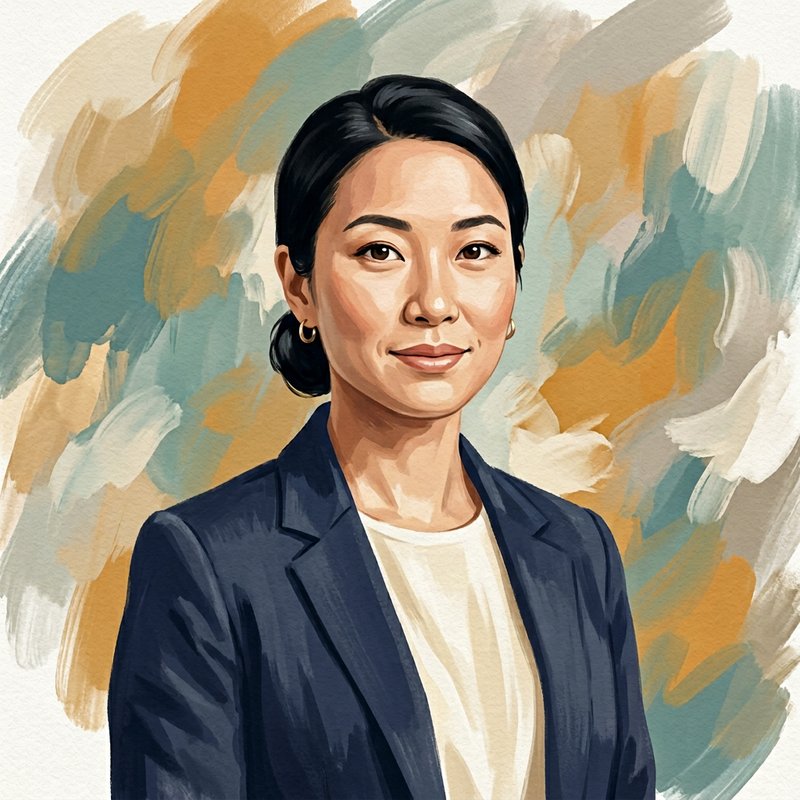Portrait de Sarah Chen, HR Business Partner, avec une apparence professionnelle et assurée