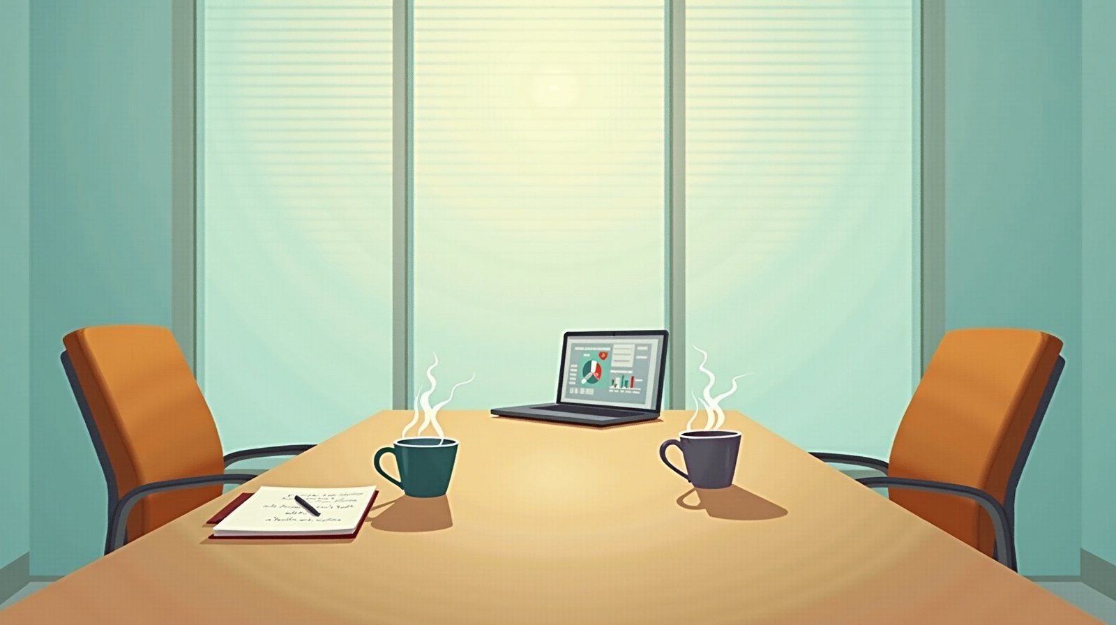 A meeting room set up for the compliance conversation